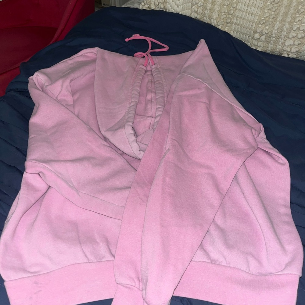 Aviator Nation Pink Hoodie with Blue and Multicolor Design - Picture 3 of 4
